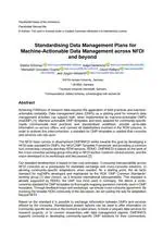 Standardising Data Management Plans for Machine-Actionable Data Management across NFDI and beyond